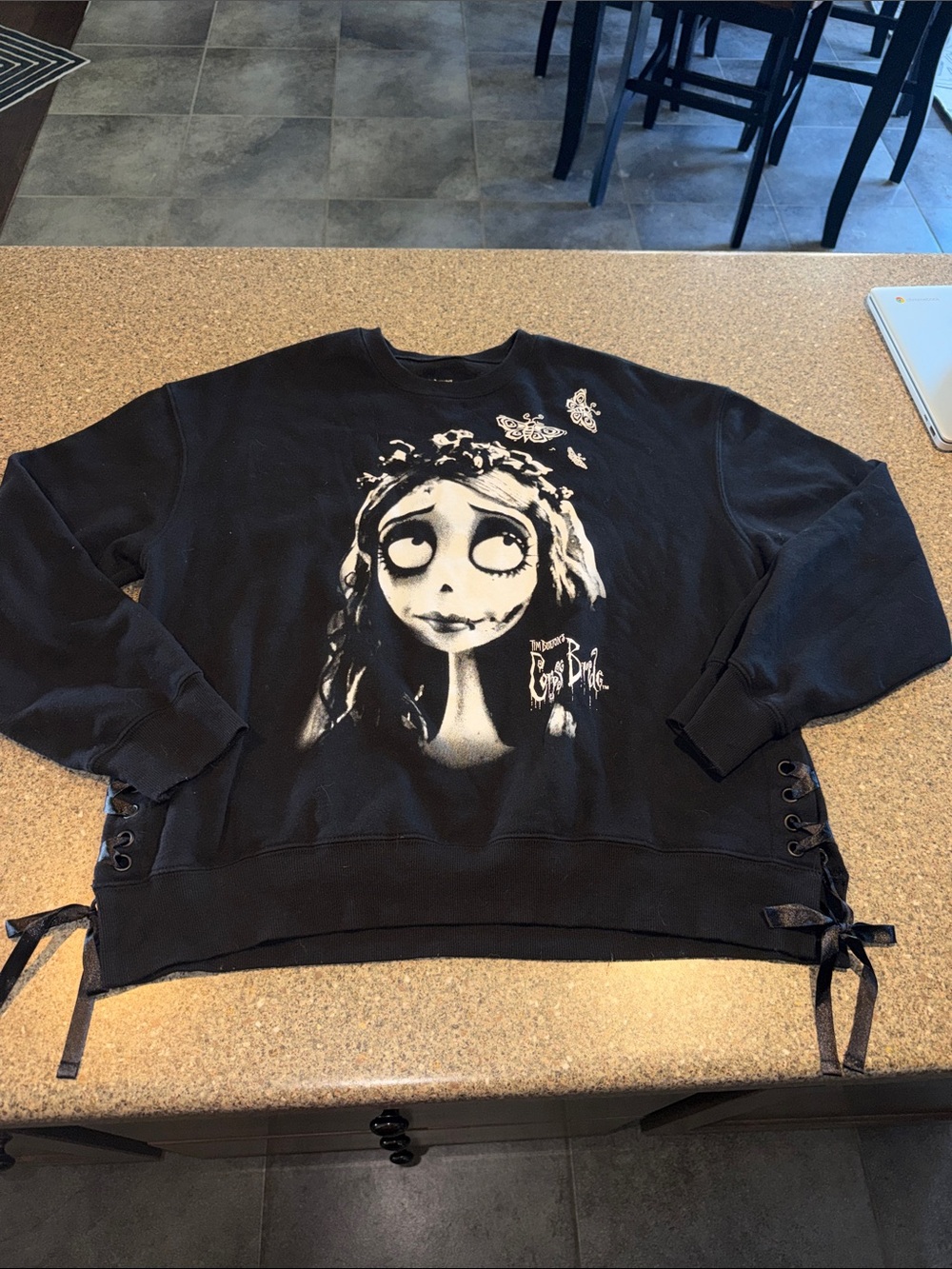 Corpse Bride lace up sweatshirt